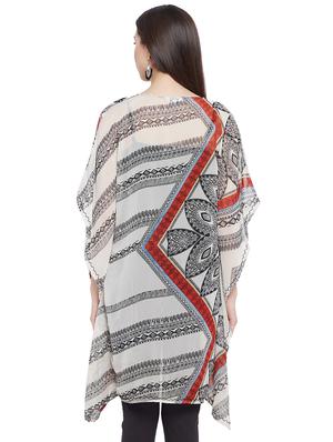 round neck printed kaftan tunic - 18275144 - Standard Image - 3