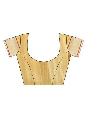 solid bordered saree with blouse - 18276300 - Standard Image - 3
