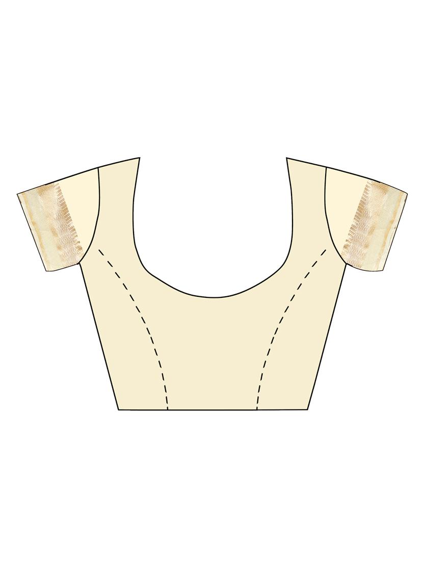 solid bordered saree with blouse - 18276303 - Zoom Image - 3