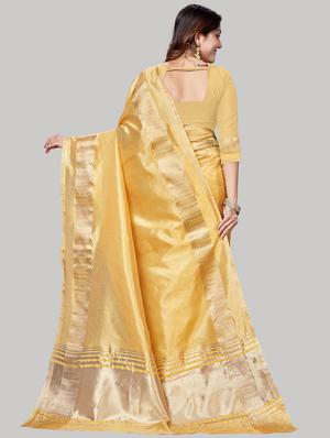 solid bordered saree with blouse - 18276305 - Standard Image - 2
