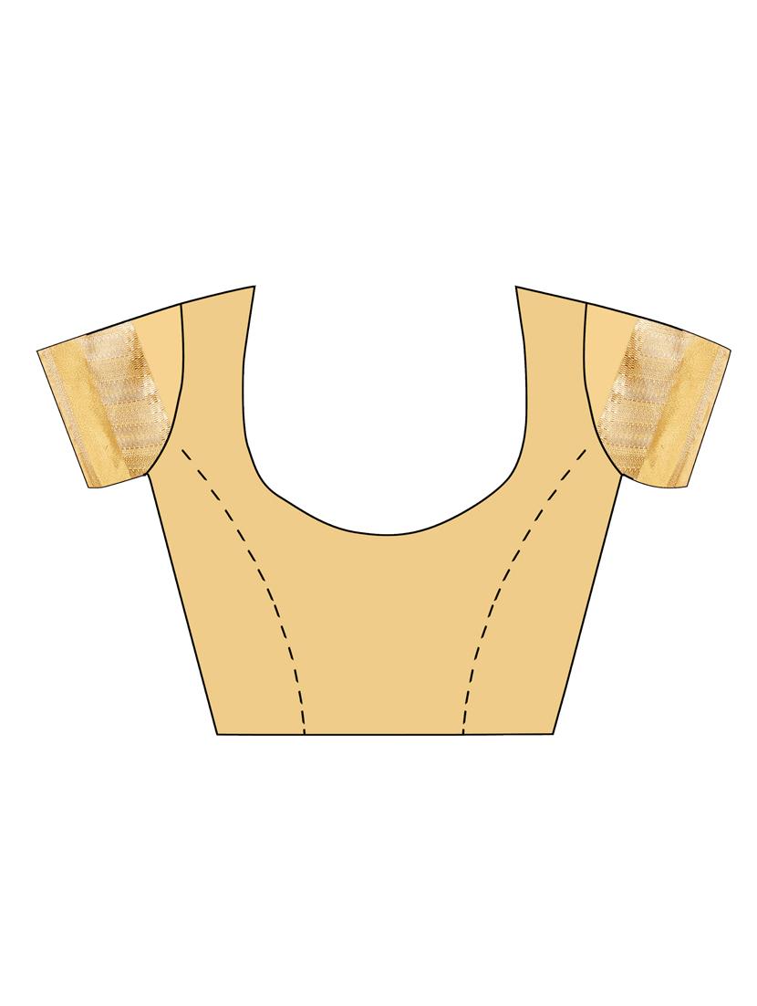 solid bordered saree with blouse - 18276305 - Zoom Image - 3