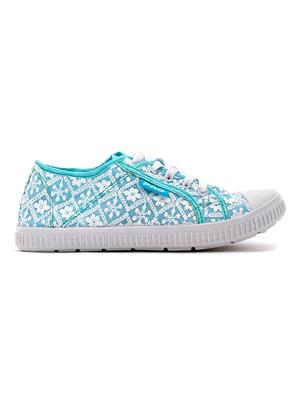 blue canvas laceup sneakers - 18277087 - Standard Image - 2