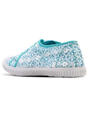 blue canvas laceup sneakers - 18277087 - Standard Image - 3