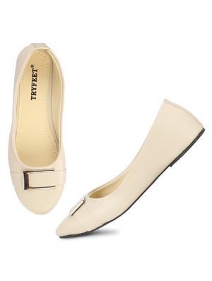 white faux leather slip on ballerina - 18277427 - Standard Image - 7