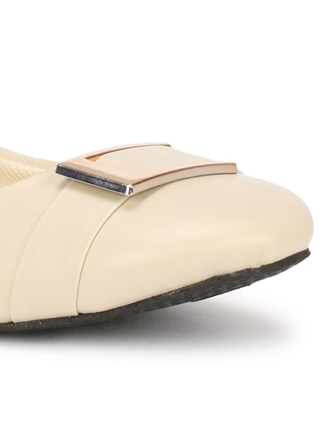 white faux leather slip on ballerina - 18277427 - Zoom Image - 9