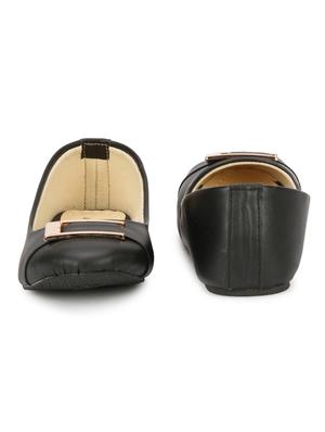 black faux leather slip on ballerina - 18277428 - Standard Image - 5