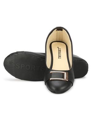 black faux leather slip on ballerina - 18277428 - Standard Image - 6