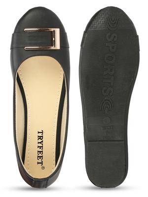 black faux leather slip on ballerina - 18277428 - Standard Image - 8