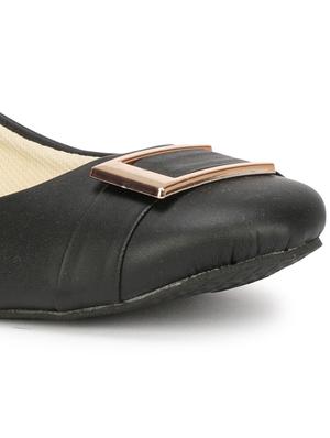 black faux leather slip on ballerina - 18277428 - Standard Image - 9