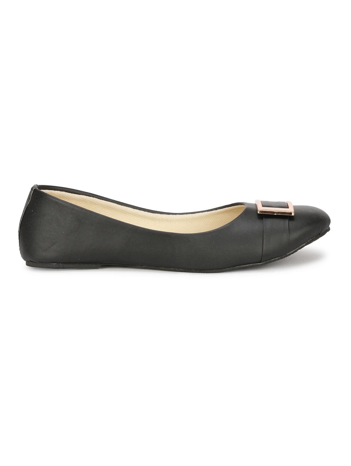 black faux leather slip on ballerina - 18277428 - Zoom Image - 2