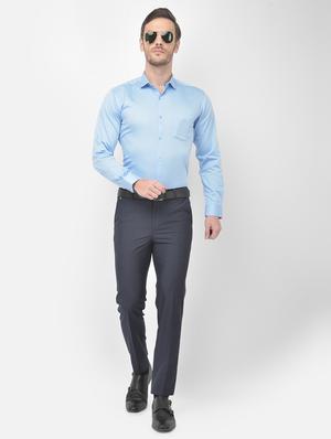navy blue checkered formal trouser - 18277529 - Standard Image - 4