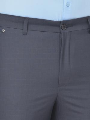 navy blue checkered formal trouser - 18277529 - Standard Image - 5