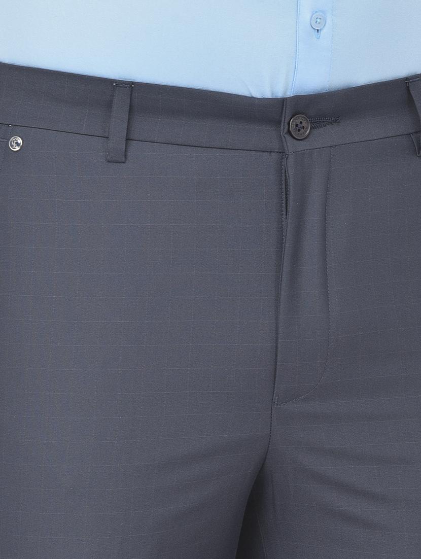 navy blue checkered formal trouser - 18277529 - Zoom Image - 5