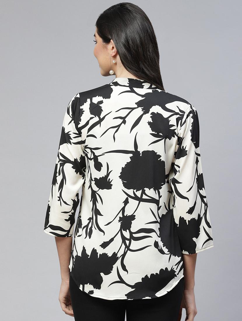 mandarin neck floral shrug - 18277712 - Zoom Image - 3