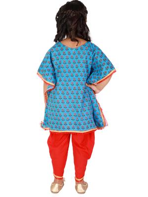 blue kurta salwar set suit set - 18277794 - Standard Image - 4