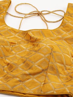 gold raw silk brocade blouse - 18277942 - Standard Image - 5