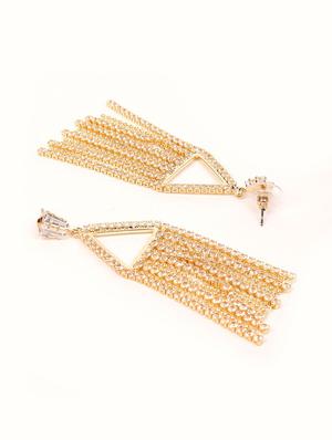 gold metal drop earring - 18277969 - Standard Image - 3
