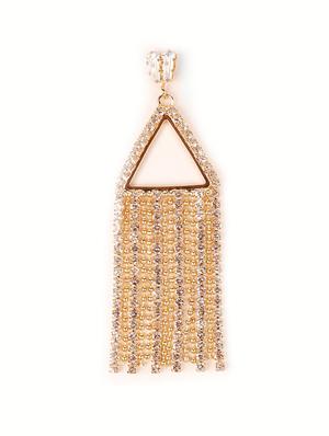 gold metal drop earring - 18277969 - Standard Image - 4