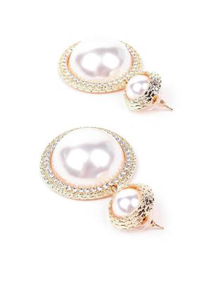 gold metal drop earring - 18277995 - Standard Image - 2