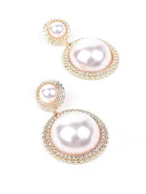 gold metal drop earring - 18277995 - Standard Image - 3