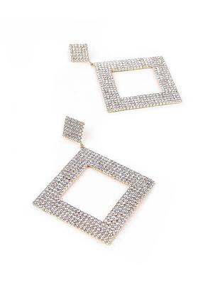 gold metal drop earring - 18277997 - Standard Image - 2