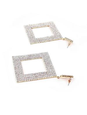 gold metal drop earring - 18277997 - Standard Image - 3
