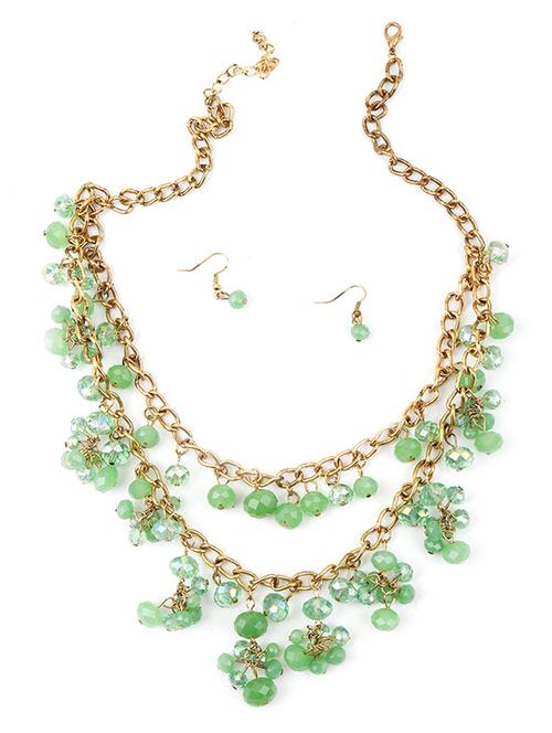 green metal necklace - 18278067 - Standard Image - 1