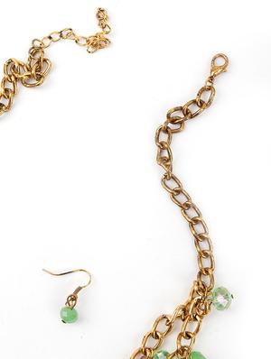 green metal necklace - 18278067 - Standard Image - 2