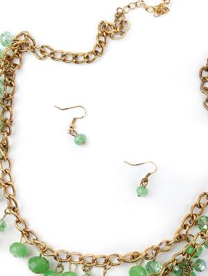green metal necklace - 18278067 - Standard Image - 4