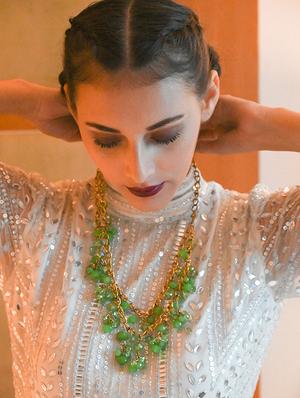 green metal necklace - 18278067 - Standard Image - 5