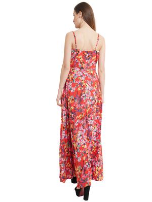 overlap neck floral fit & flare dress - 18278521 - Standard Image - 3