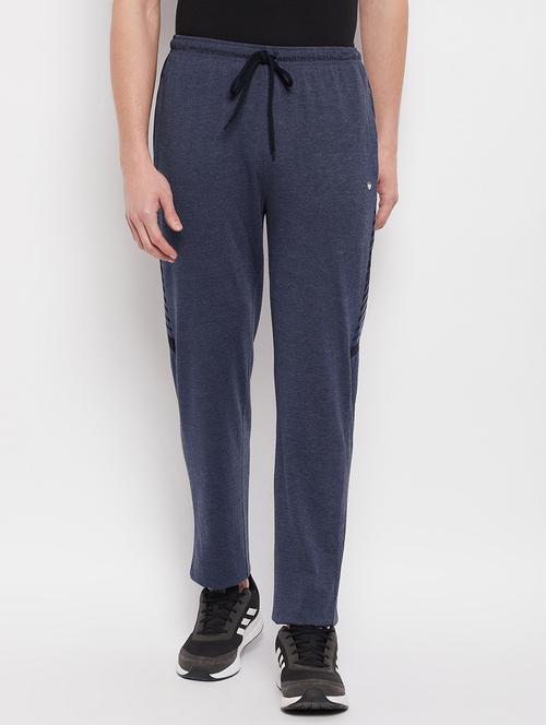 navy blue melange track pant - 18280588 - Standard Image - 1