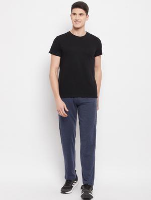 navy blue melange track pant - 18280588 - Standard Image - 4