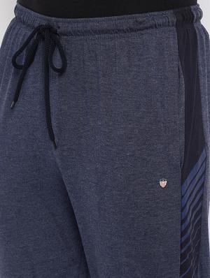 navy blue melange track pant - 18280588 - Standard Image - 5