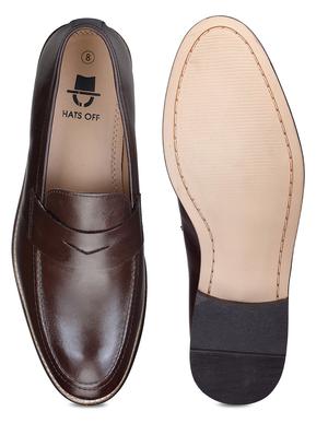 tan leather slip on loafers - 18280607 - Standard Image - 8