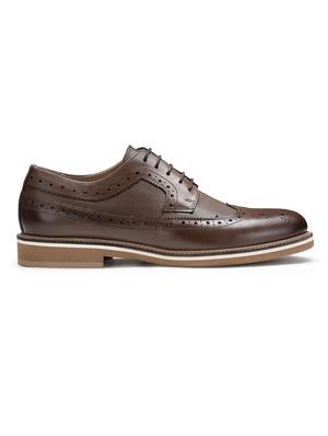 tan leather laceup derbies - 18280621 - Standard Image - 3
