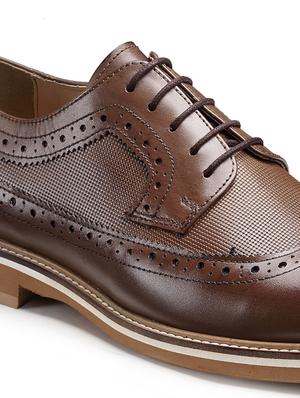 tan leather laceup derbies - 18280621 - Standard Image - 5