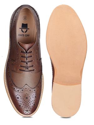tan leather laceup derbies - 18280621 - Standard Image - 6