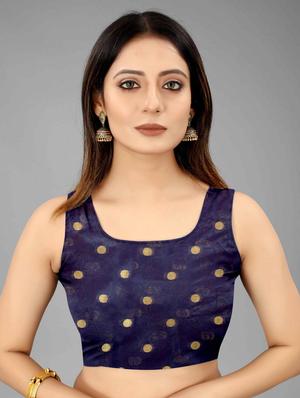 golden zari work woven saree with blouse - 18280758 - Standard Image - 5