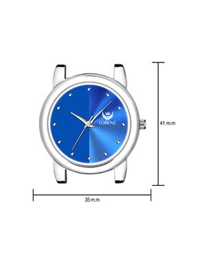 lorenz blue dial & silver magnetic mesh strap watch for women & girls - 18281325 - Standard Image - 5