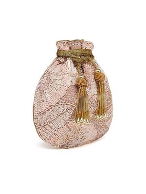 pink sequined regular potli - 18281412 - Standard Image - 5