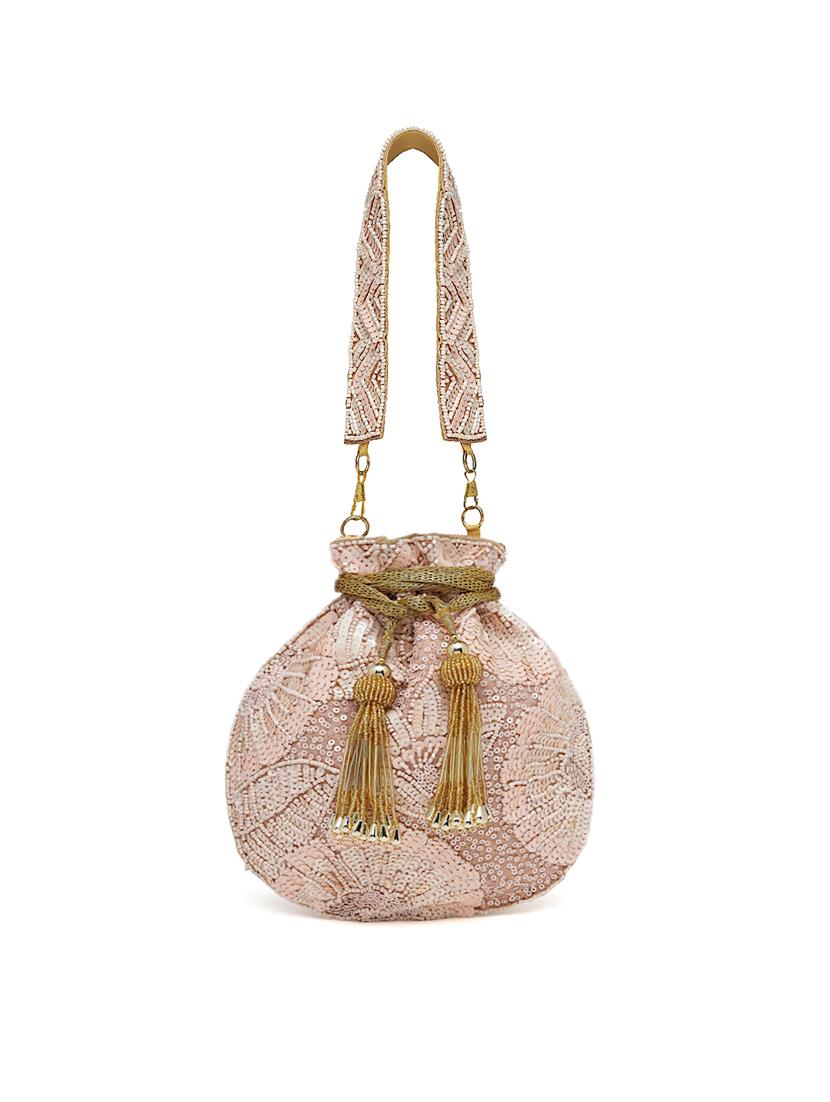 pink sequined regular potli - 18281412 - Zoom Image - 6