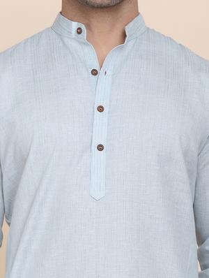 light-blue melange ethnic wear set - 18281443 - Standard Image - 5
