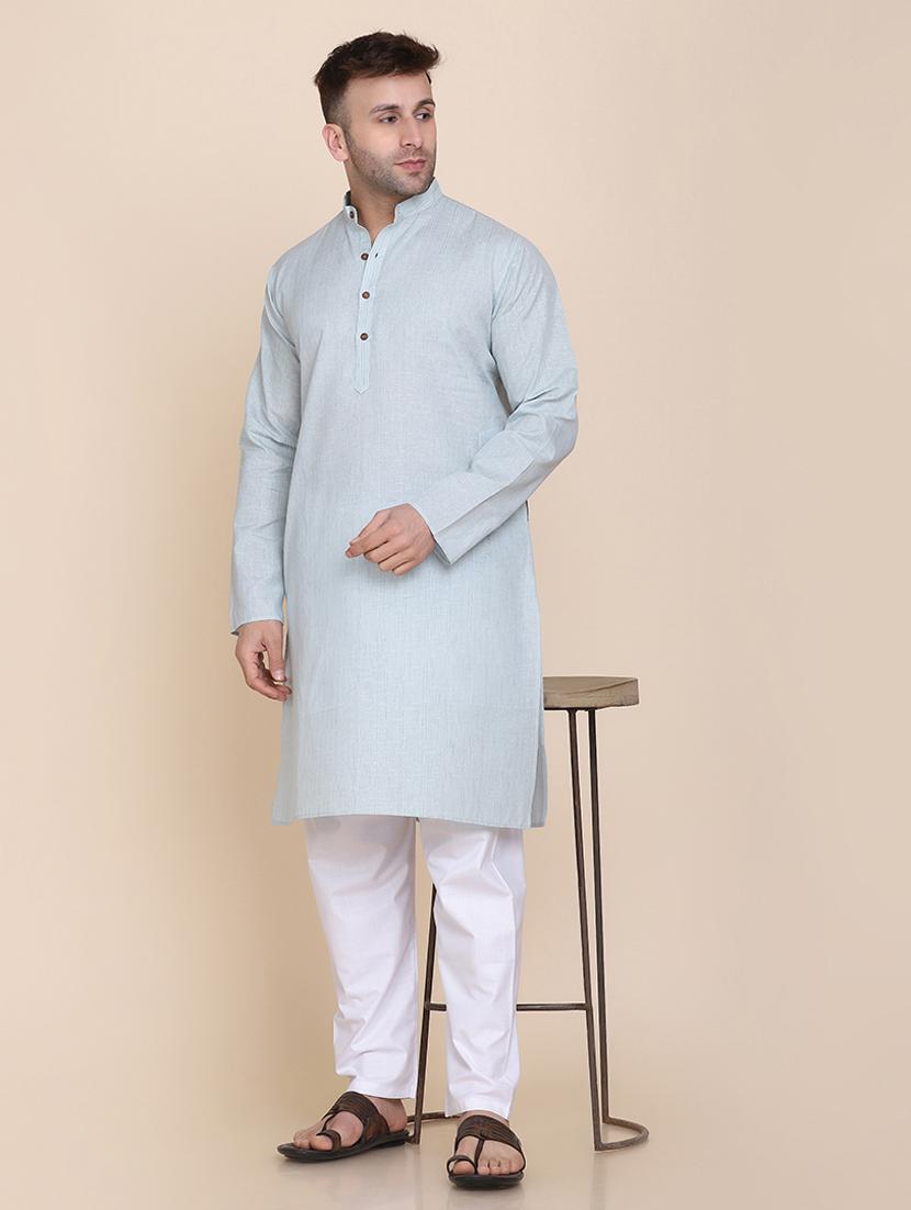 light-blue melange ethnic wear set - 18281443 - Zoom Image - 1