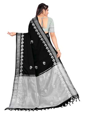 black art silk woven saree with blouse - 18281631 - Standard Image - 2