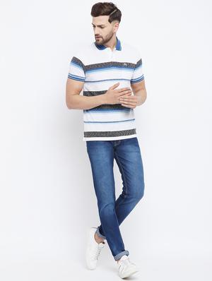blue striped polo t-shirt - 18282464 - Standard Image - 5