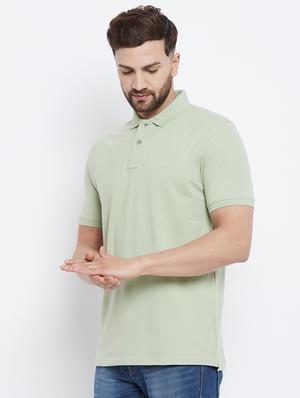 green solid polo t-shirt - 18282483 - Standard Image - 3