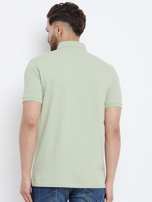 green solid polo t-shirt - 18282483 - Standard Image - 4
