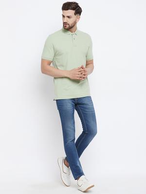 green solid polo t-shirt - 18282483 - Standard Image - 5