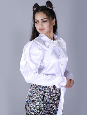 tie front top with palazzo set - 18283131 - Standard Image - 3